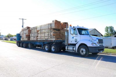 truck loaded with lumber from Lake Scugog Lumber