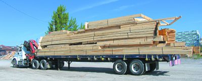 Crane Truck with Roof Trusses